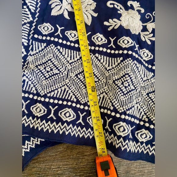 Johnny Was Blue Embroidered Kimono-style Open Front Cardigan - Picture 14 of 15